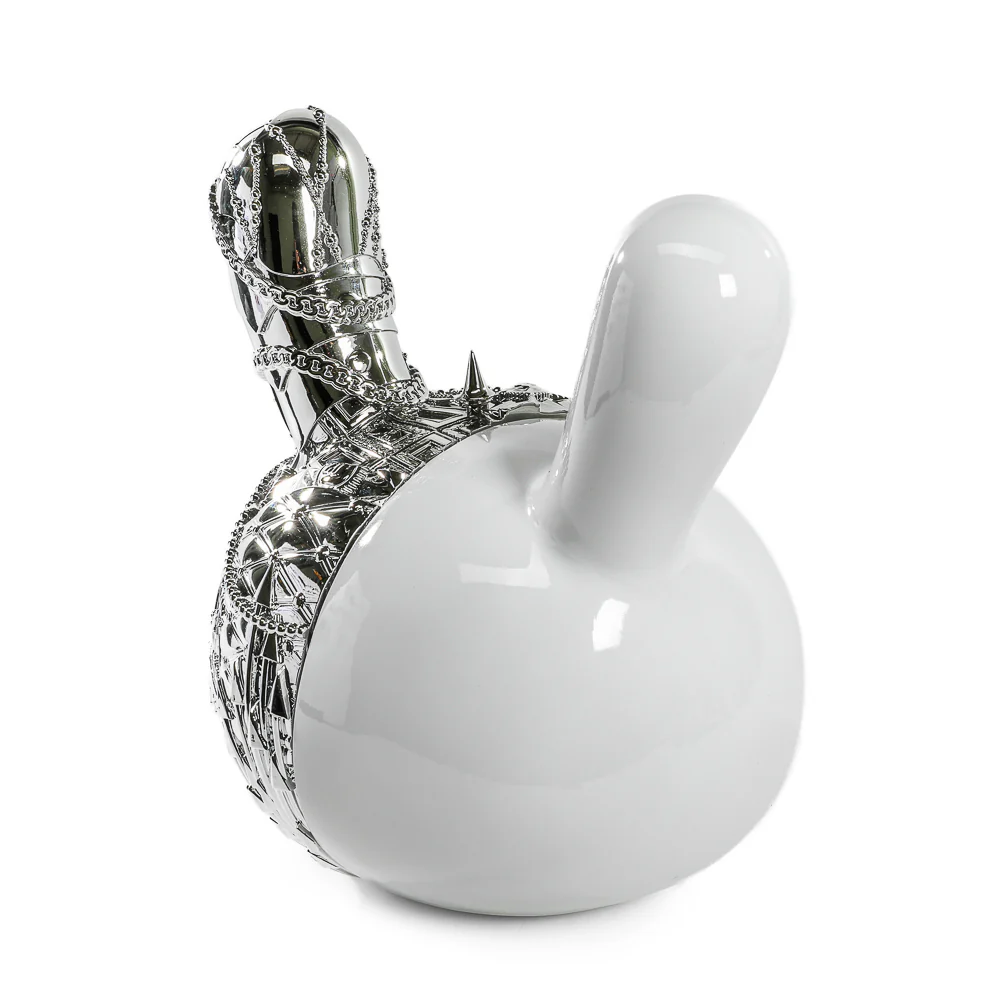 20th Anniversary Dunny Head 12" Art Figure - "Crown Jewels" by Tristan Eaton - White & Silver Edition (Limited Edition of 300) - Image 9