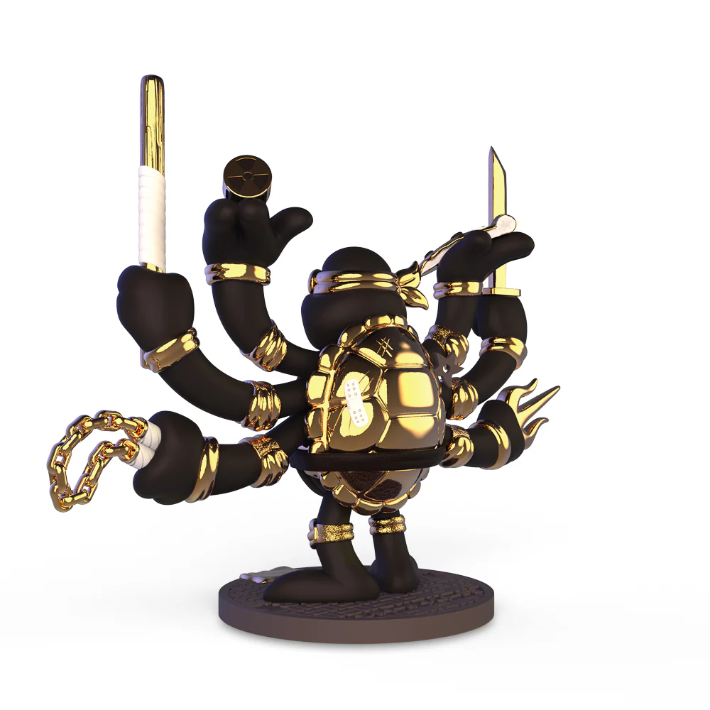 Teenage Mutant Ninja Turtles TMNT GURU Resin Art Figure by CHOGRIN - Black & Gold Edition - Image 7