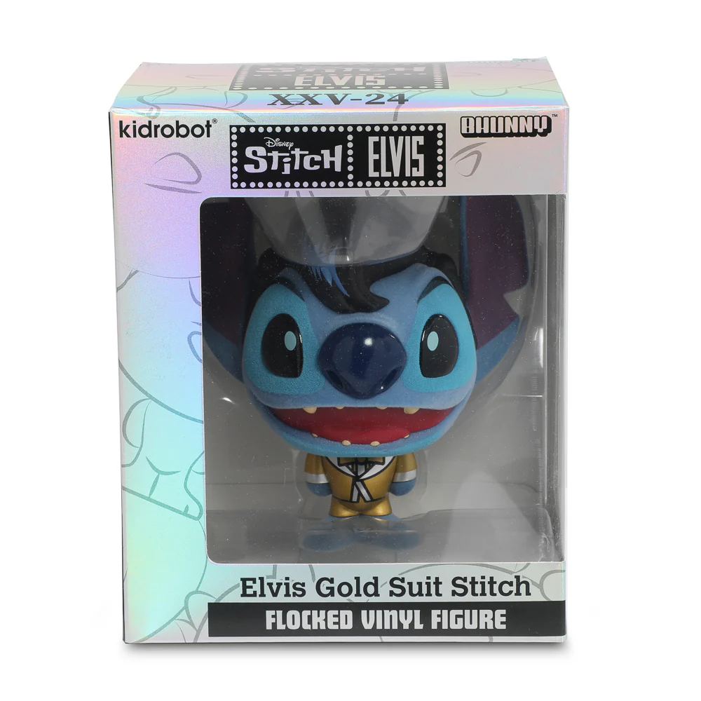 Disney Stitch - Gold Suit Elvis Bhunny 4” Flocked Vinyl Figure - Image 7
