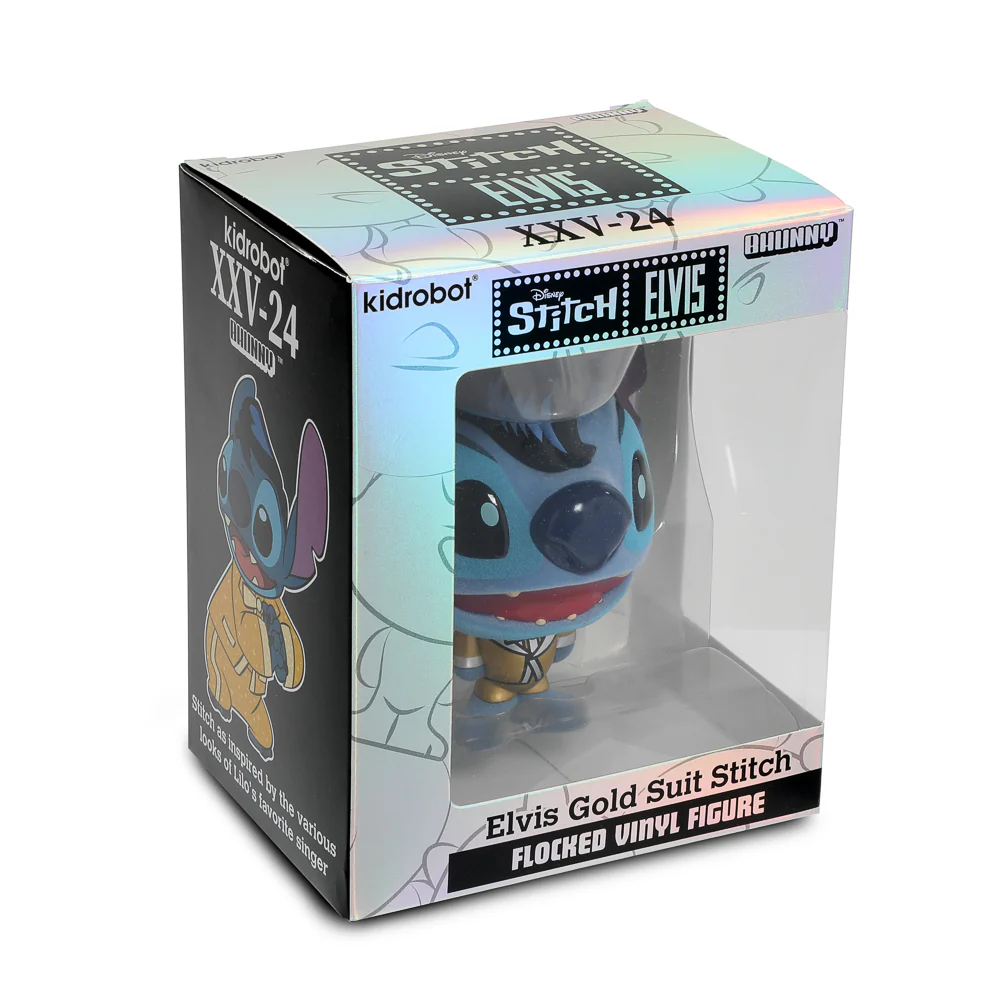 Disney Stitch - Gold Suit Elvis Bhunny 4” Flocked Vinyl Figure - Image 8