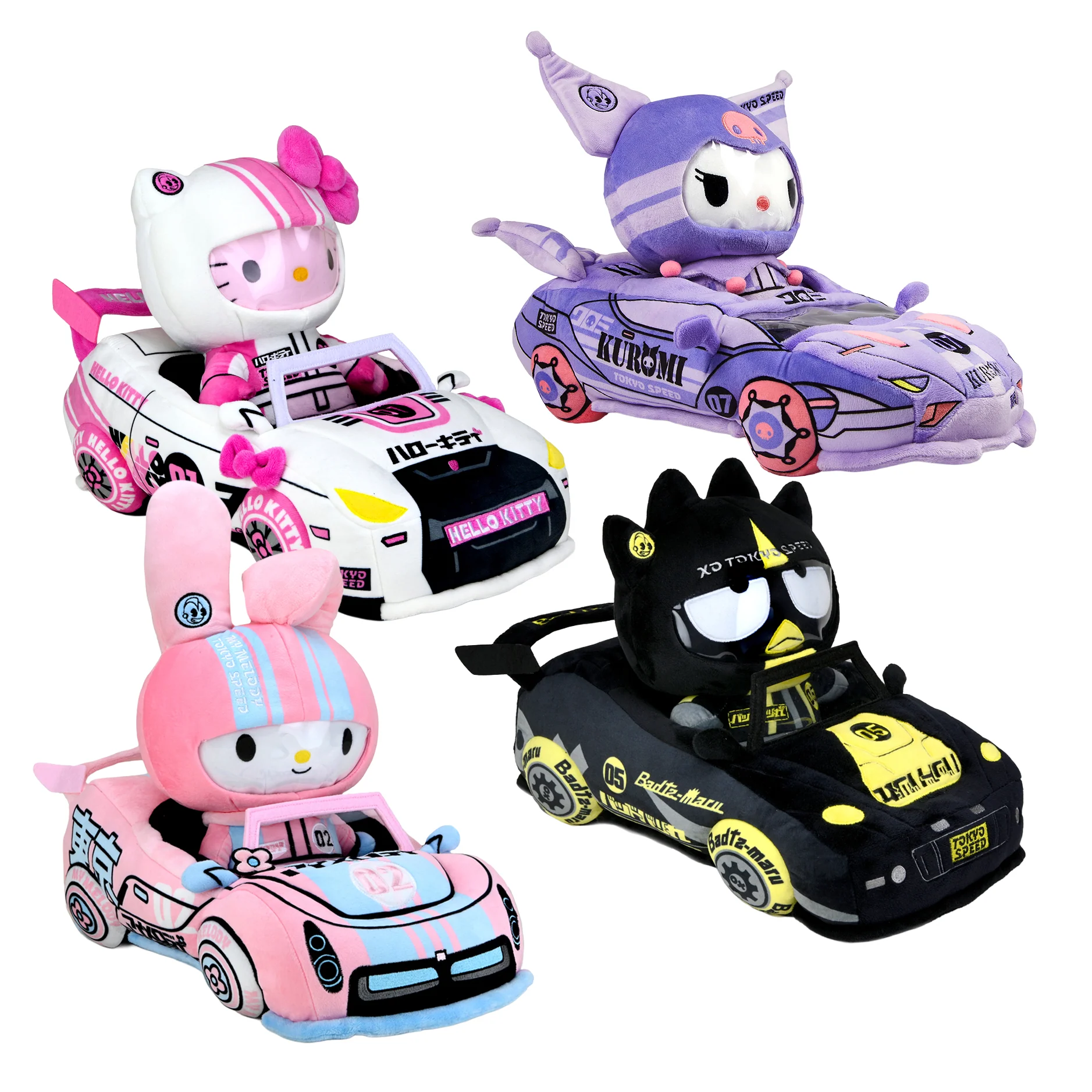 Hello Kitty® and Friends Tokyo Speed Racer 13" Plush 4-Pack Bundle - Badtz-maru®, Hello Kitty, Kuromi & My Melody® - Image 6