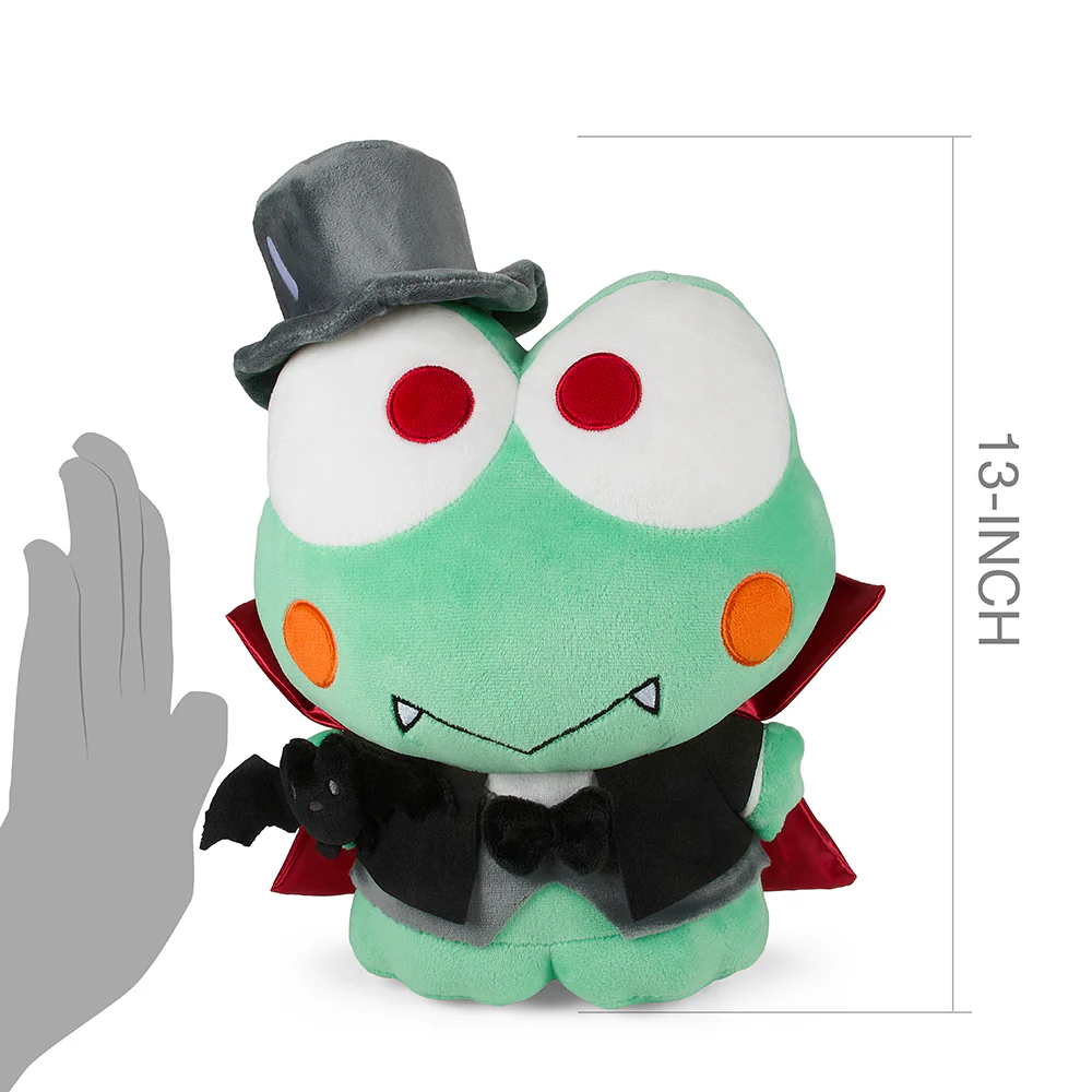 Hello Kitty® and Friends Keroppi Dracula 13" Plush by Kidrobot - Image 9