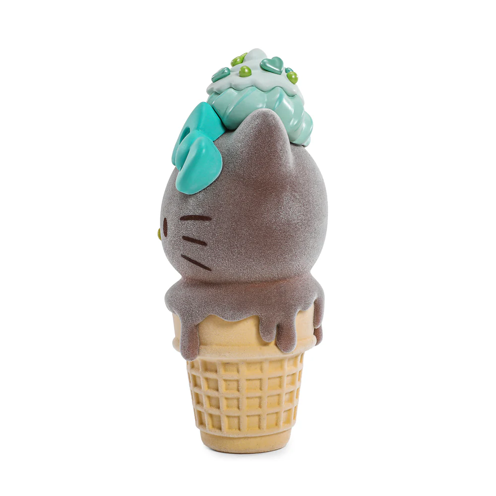 2025 CON EXCLUSIVE: Hello Kitty® Ice Cream Cone 6” Vinyl Art Figure – Flocked Chocolate with Mint Edition (Limited Edition of 500) - Image 5
