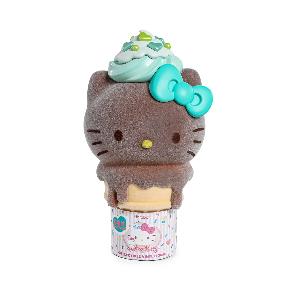 2025 CON EXCLUSIVE: Hello Kitty® Ice Cream Cone 6” Vinyl Art Figure – Flocked Chocolate with Mint Edition (Limited Edition of 500) - Image 12