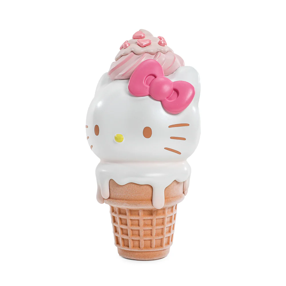 2025 CON EXCLUSIVE: Hello Kitty® Ice Cream Cone 6” Vinyl Art Figure – Pearlescent Vanilla with Strawberry Edition (Limited Edition of 500) - Image 6