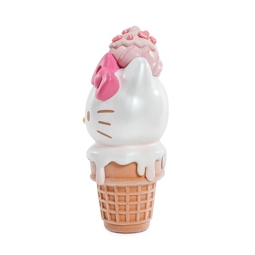 2025 CON EXCLUSIVE: Hello Kitty® Ice Cream Cone 6” Vinyl Art Figure – Pearlescent Vanilla with Strawberry Edition (Limited Edition of 500) - Image 5