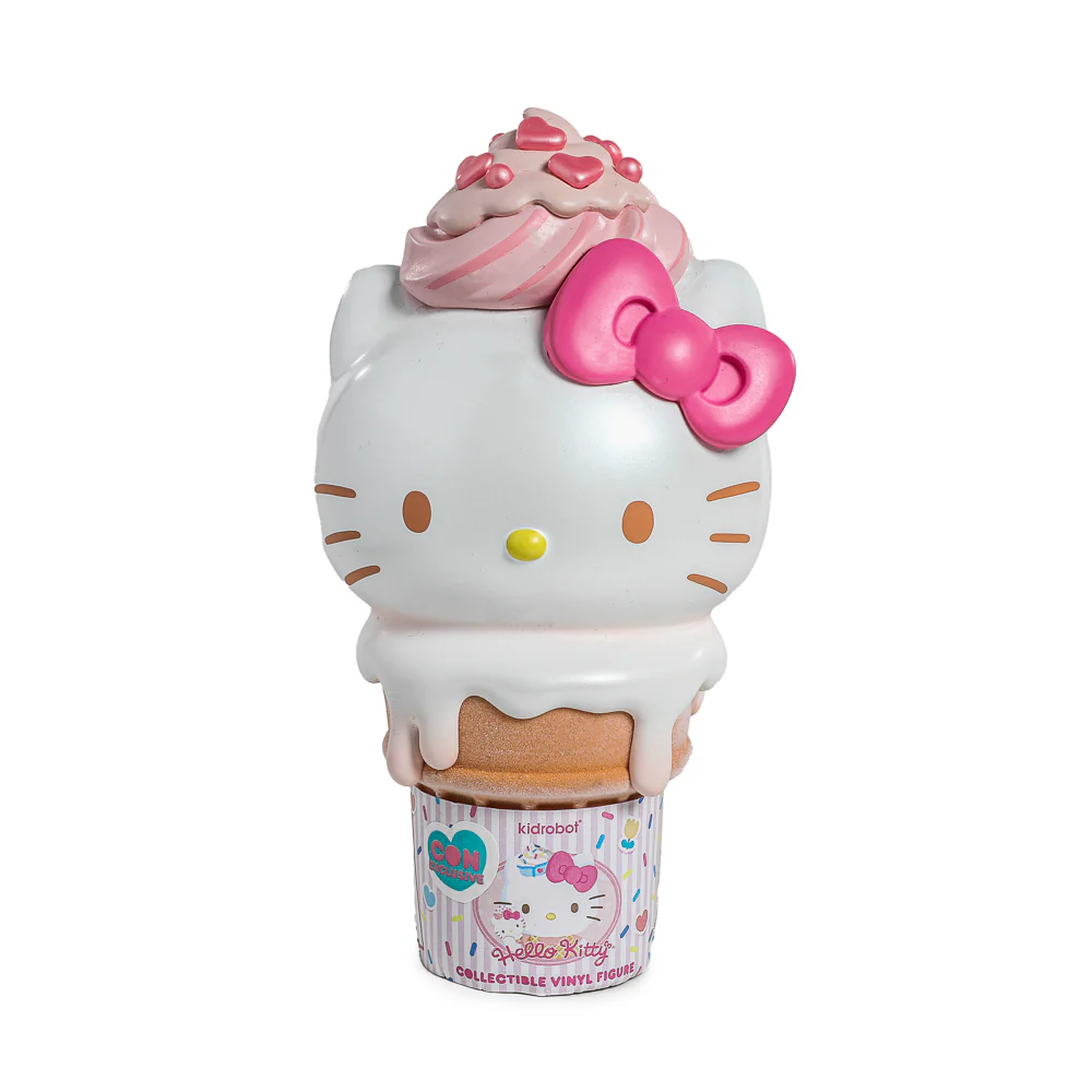 2025 CON EXCLUSIVE: Hello Kitty® Ice Cream Cone 6” Vinyl Art Figure – Pearlescent Vanilla with Strawberry Edition (Limited Edition of 500) - Image 12