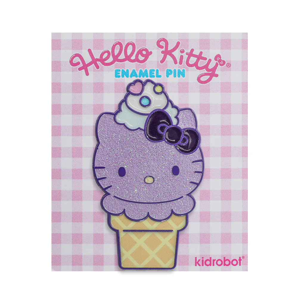 Hello Kitty® Ice Cream Cone Pin - Glitter Ube Edition - Kidrobot.com Exclusive (Limited Edition of 300) - Image 3