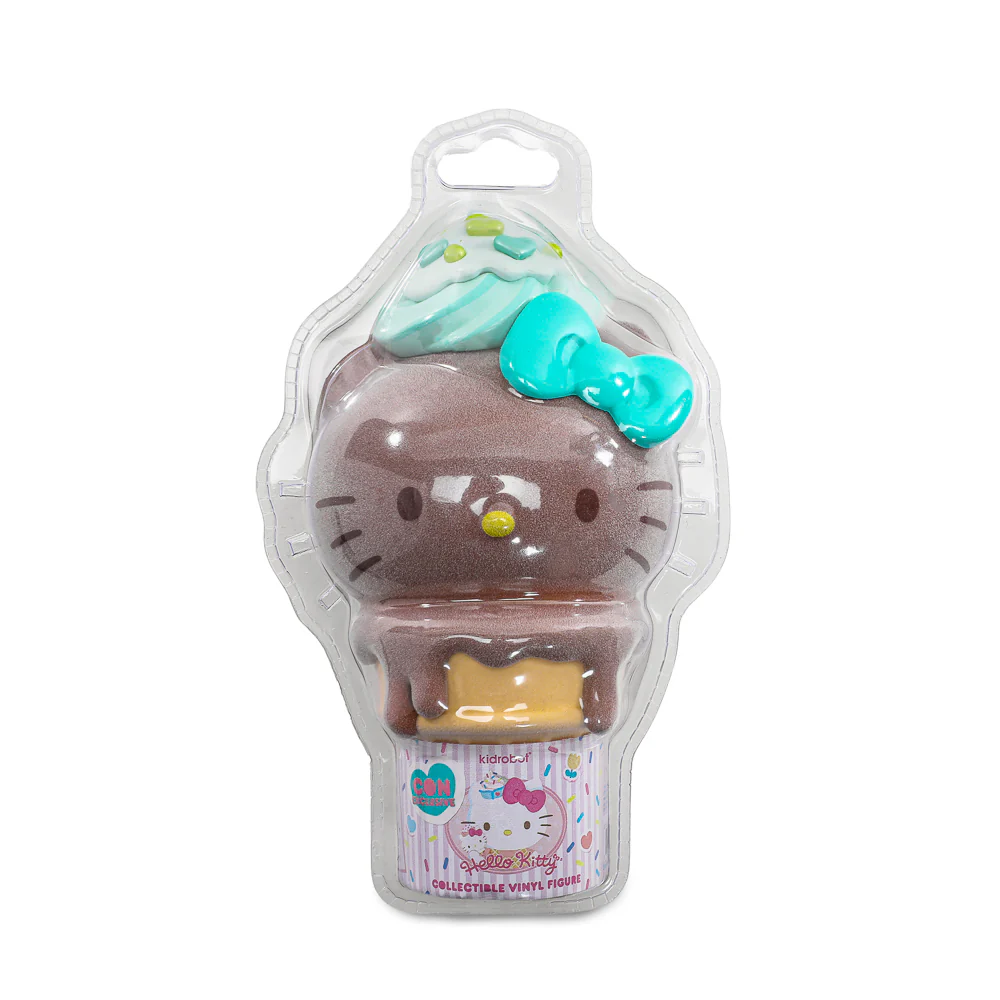 2025 CON EXCLUSIVE: Hello Kitty® Ice Cream Cone 6” Vinyl Art Figure – Flocked Chocolate with Mint Edition (Limited Edition of 500) - Image 7