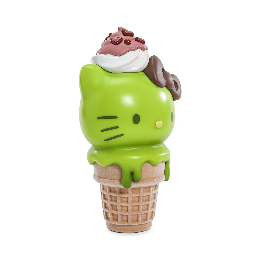2025 CON EXCLUSIVE: Hello Kitty® Ice Cream Cone 6” Vinyl Art Figure – Glow-in-the-Dark Matcha with Chocolate Edition (Limited Edition of 500) - Image 4