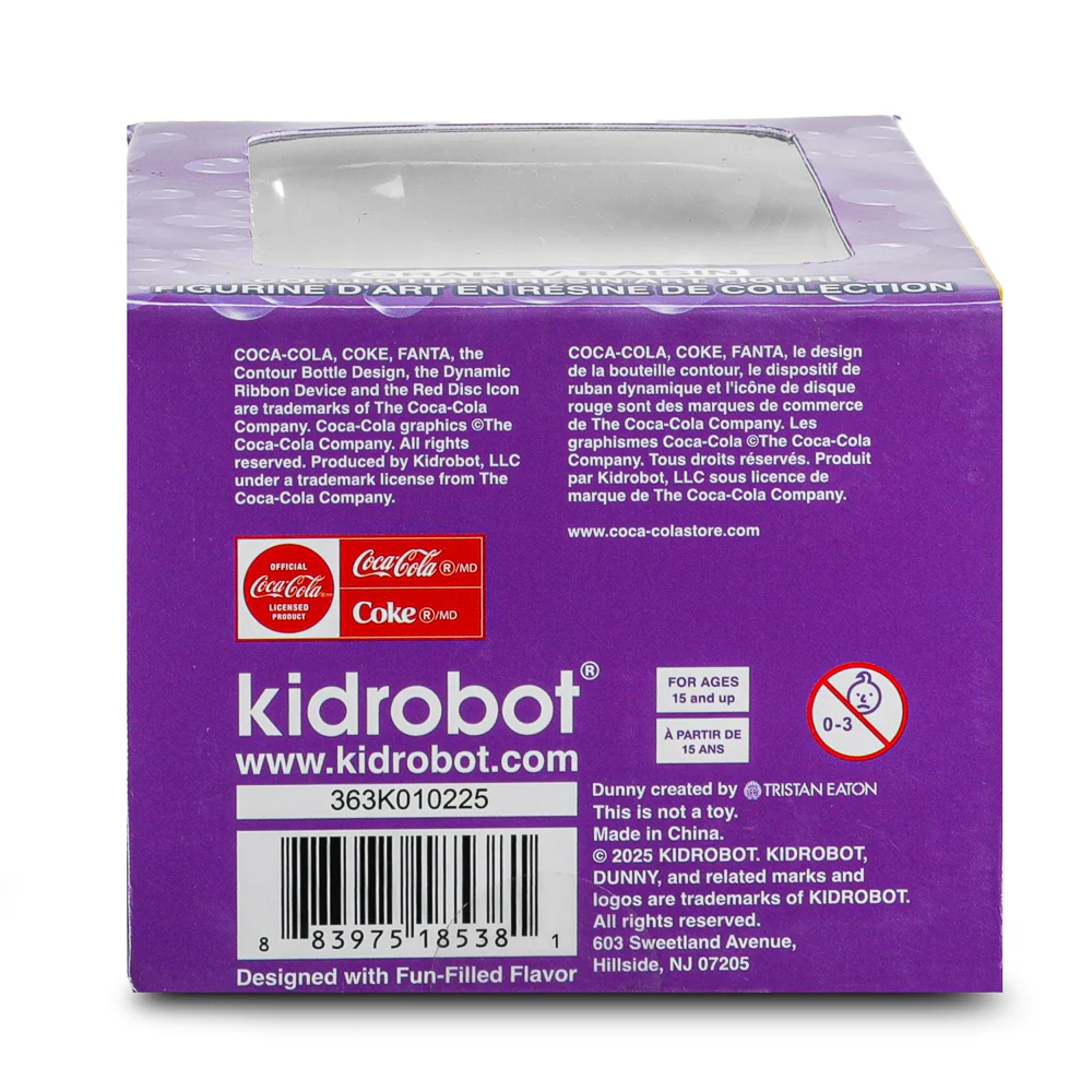 Kidrobot & Fanta® 3" Fanta Grape Resin Dunny Art Figure - Image 12