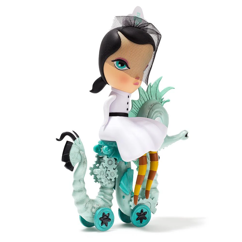 Lucy Curious Dark Harbor 7" Art Figure by Kathie Olivas - White Edition (Limited Edition of 200) - Image 4