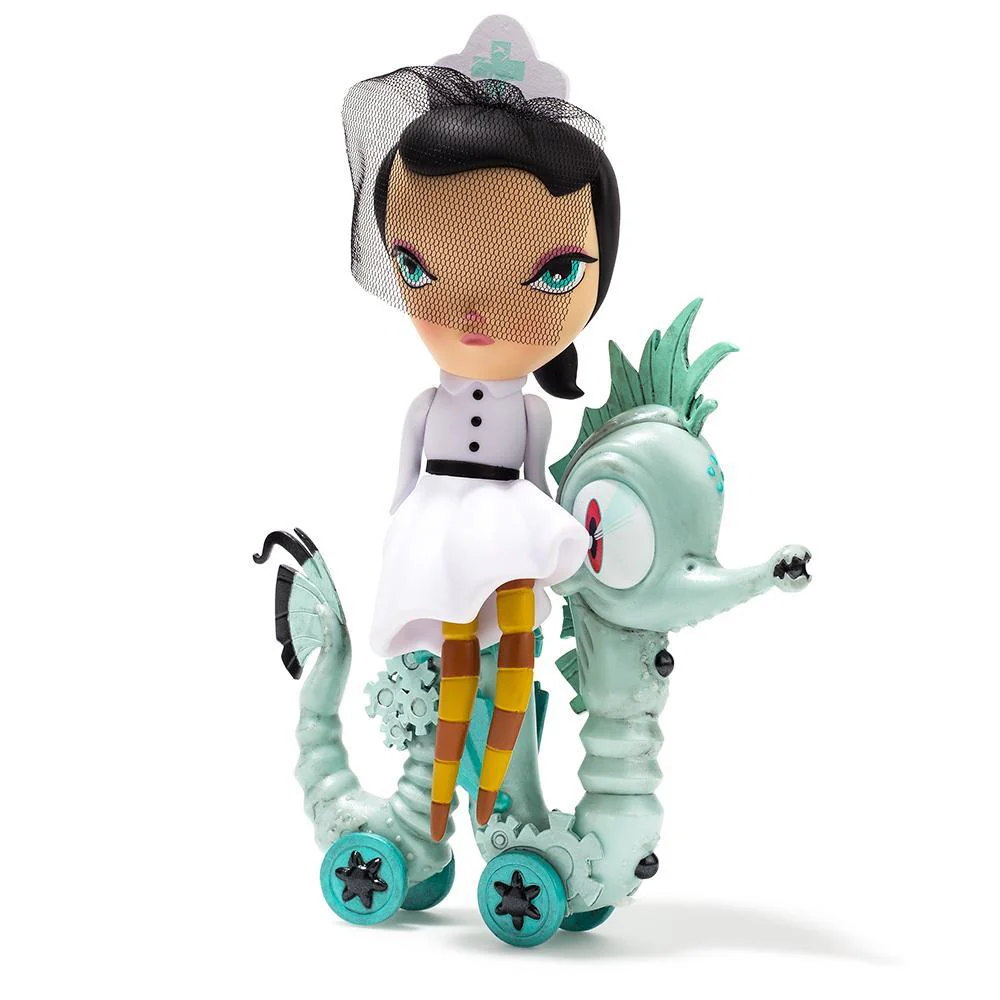 Lucy Curious Dark Harbor 7" Art Figure by Kathie Olivas - White Edition (Limited Edition of 200) - Image 6