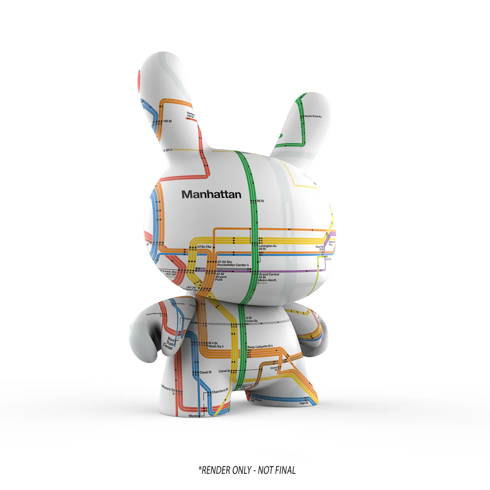 Metropolitan Transportation Authority x Kidrobot - MTA New York City Subway Map Dunny 8" Vinyl Art Figure (FIRST LOOK)) - Image 5