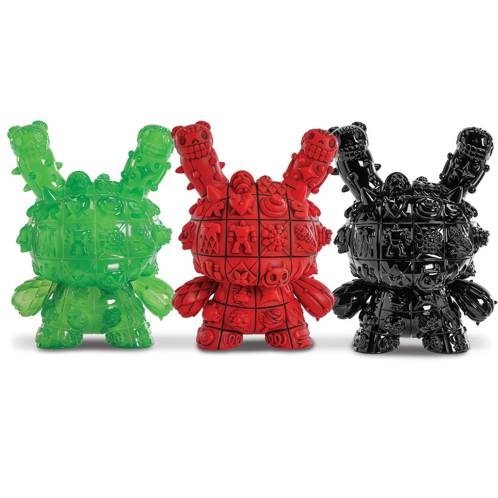 MONOLITH 8" Dunny Art Figures by ROBOT SODA - Complete Series Bundle - Jade, Onyx & Sangre Limited Editions - Image 2