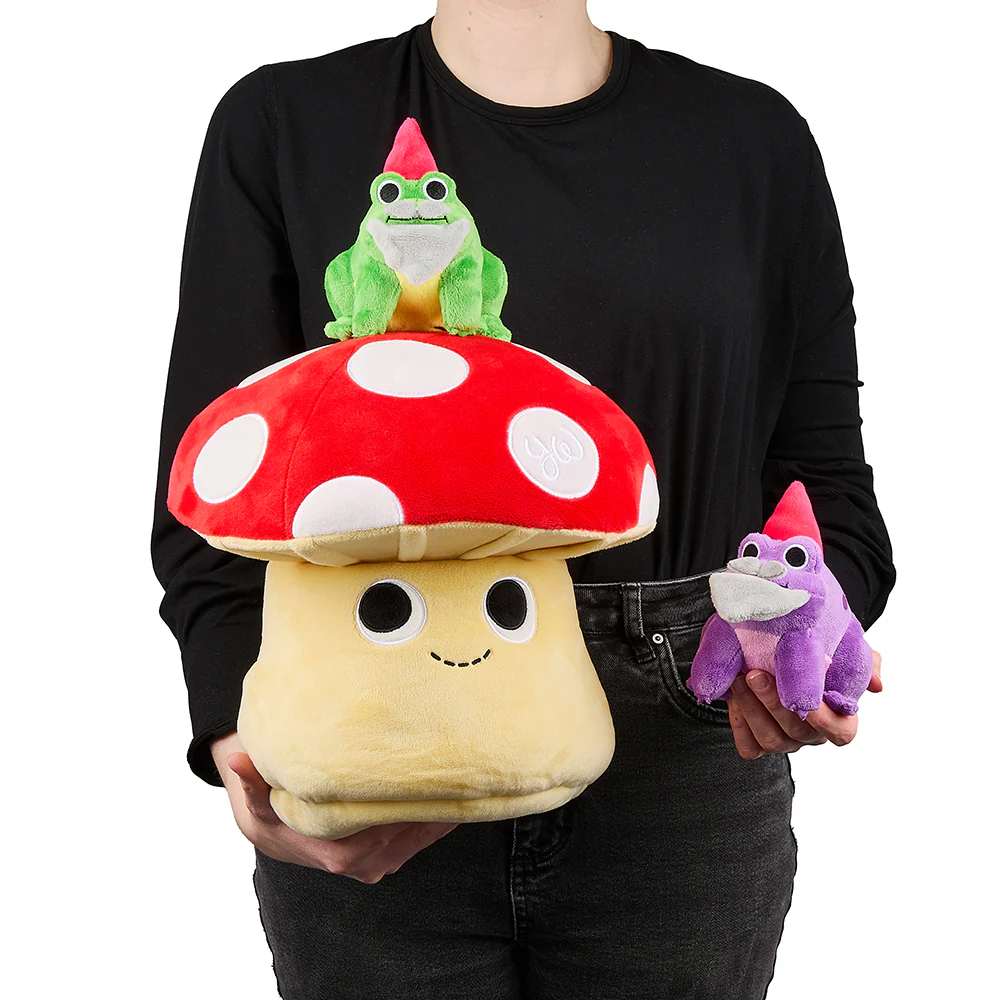 13" Interactive Plush Mushroom with Frog Gnomes by Kidrobot - Image 3