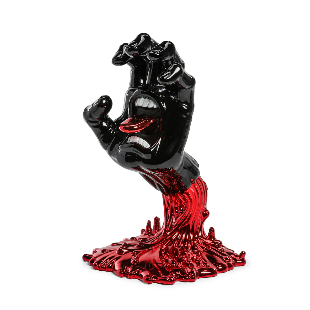 Santa Cruz Skateboards - 40th Anniversary Screaming Hand 9" Chrome Vinyl Art Figure - Blood Chrome Edition (Limited Edition of 500) (Kidrobot.com Exclusive) - Image 2
