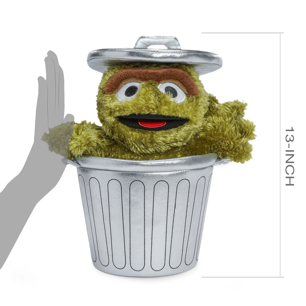 Sesame Street Oscar the Grouch in Trash Can Plush - Image 10