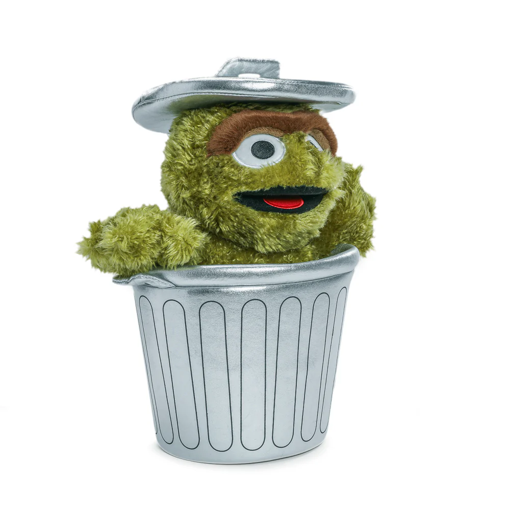 Sesame Street Oscar the Grouch in Trash Can Plush - Image 2