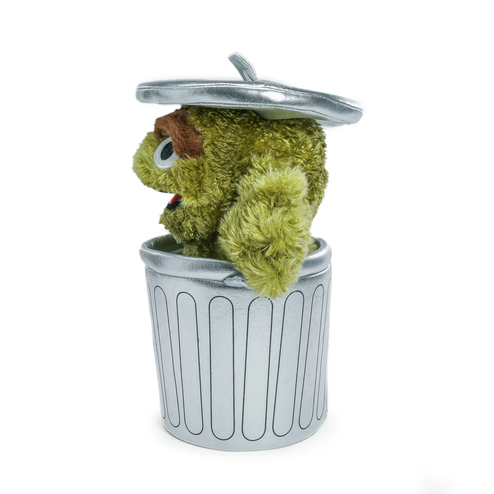 Sesame Street Oscar the Grouch in Trash Can Plush - Image 4
