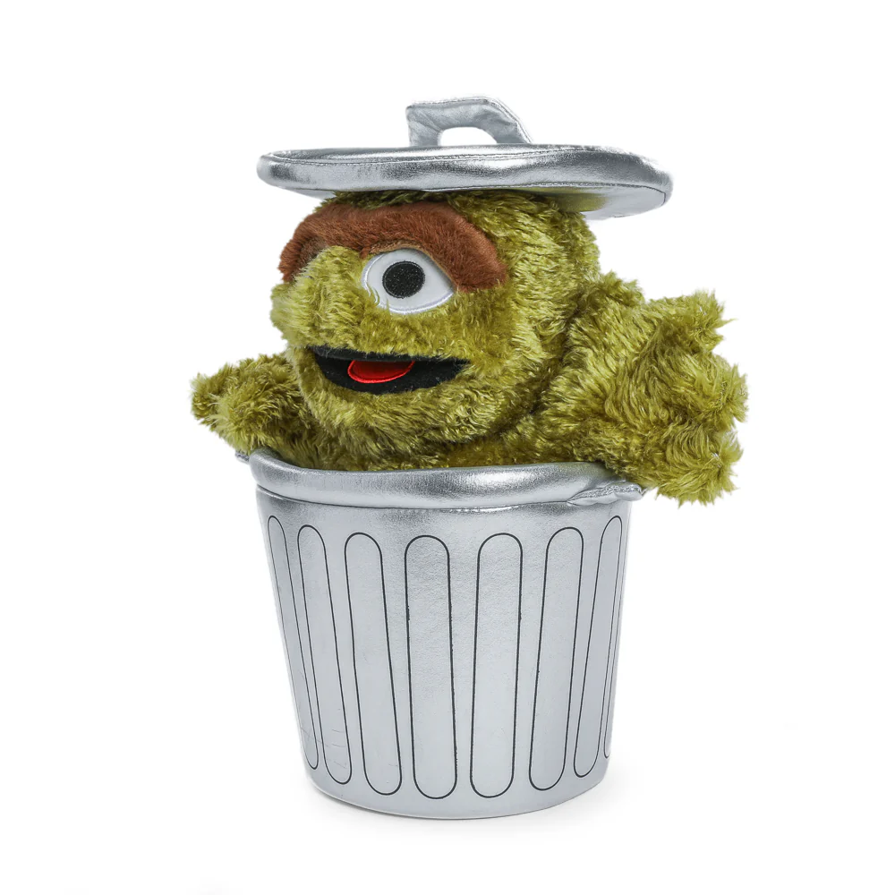 Sesame Street Oscar the Grouch in Trash Can Plush - Image 5