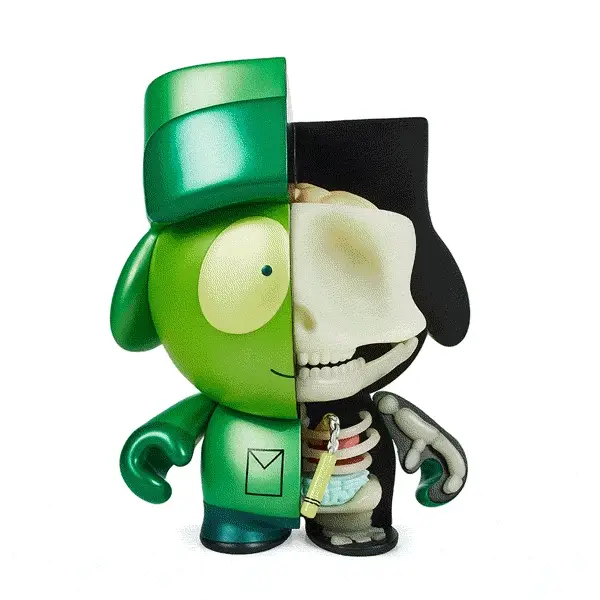 South Park Anatomy Kyle 8" Vinyl Figure - Kidrobot.com Pearlescent GID Exclusive (Limited Edition of 400) - Image 2