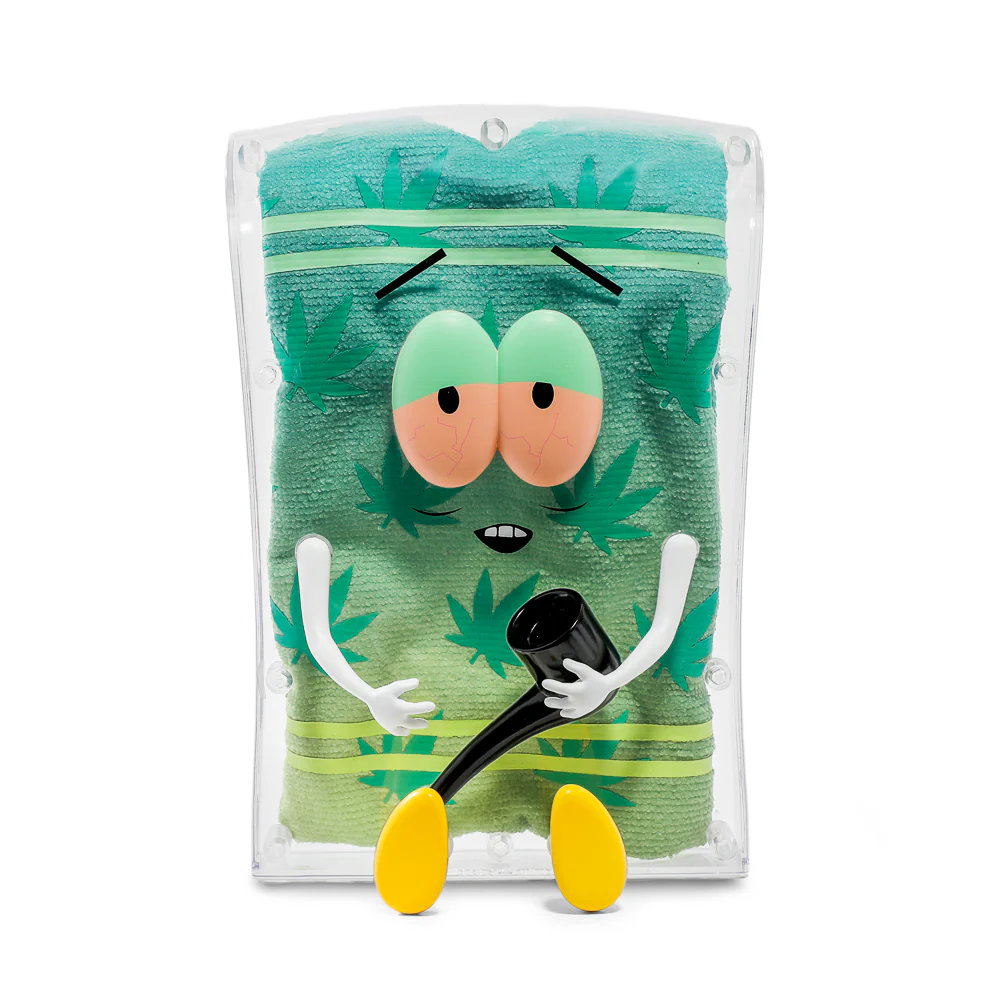 South Park Stoned Towelie with Pipe Glow-in-the-Dark Pot Leaf 8” Art Figure - 420 Edition - SOLD OUT - Image 3