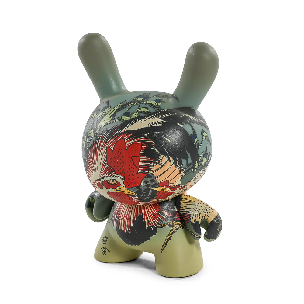 The Met 3" Showpiece Dunny Vinyl Art Figure - Rooster, Hen and Chicken with Spiderwort by Katsushika Hokusai - Image 10
