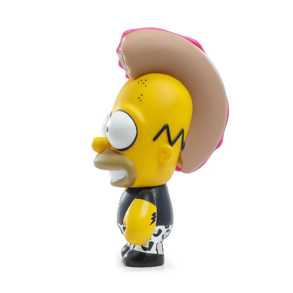 2025 CON EXCLUSIVE: The Simpsons - Donut Riot Punk Homer 3" Vinyl Mini Figure - Pink Glaze Edition (Limited Edition of 500) - Image 5