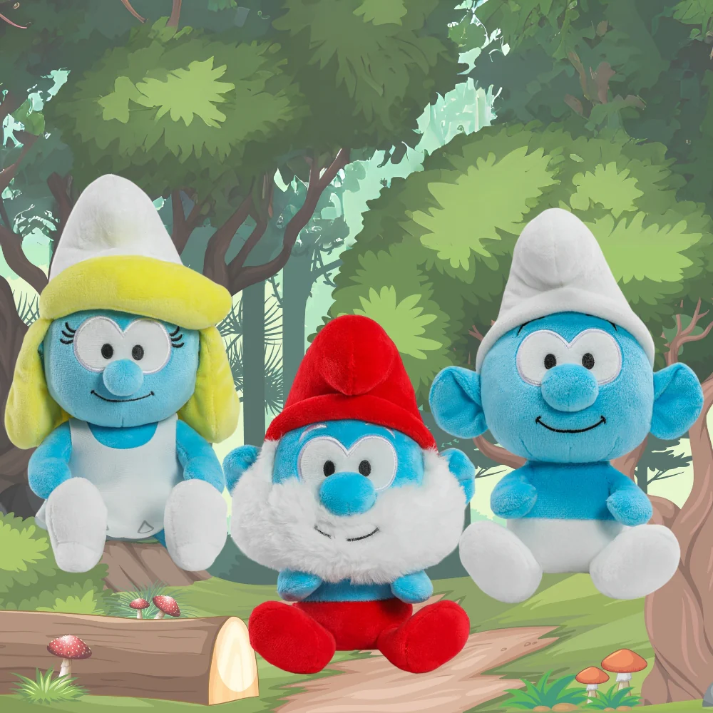 The Smurfs - Smurfette, Papa Smurf and Clumsy Smurf Phunny Plush Bundle
