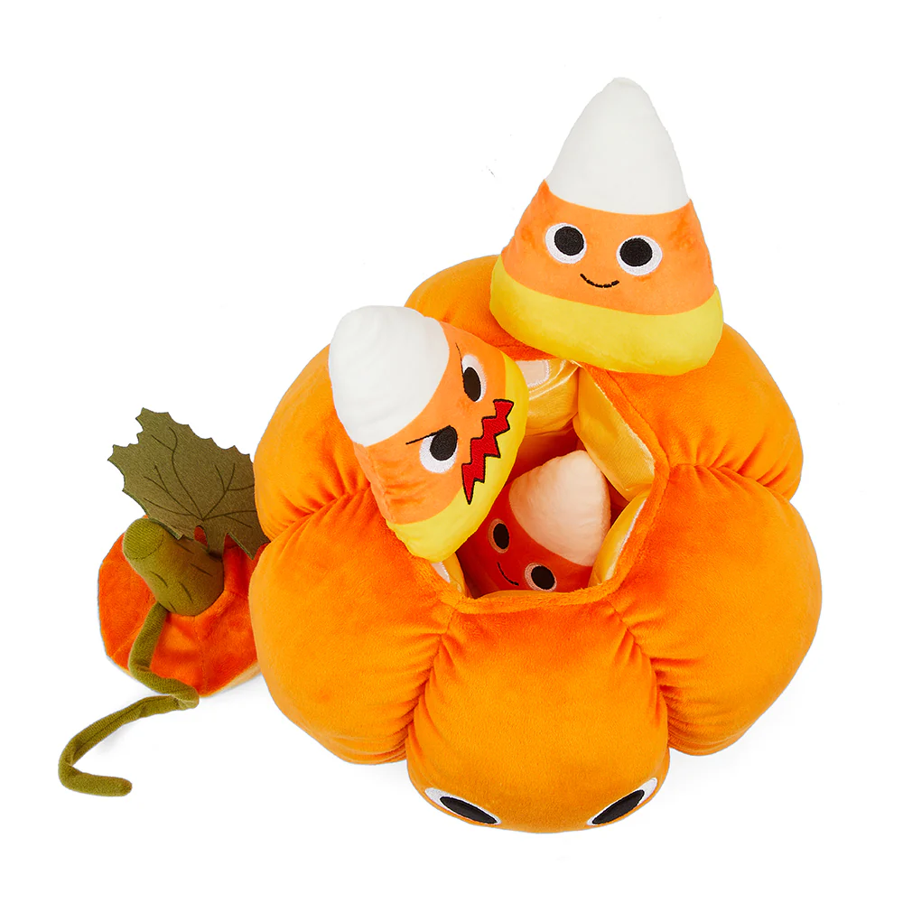 Yummy World Jack O’Lantern Interactive Pumpkin Plush with Candy Corns - Image 4